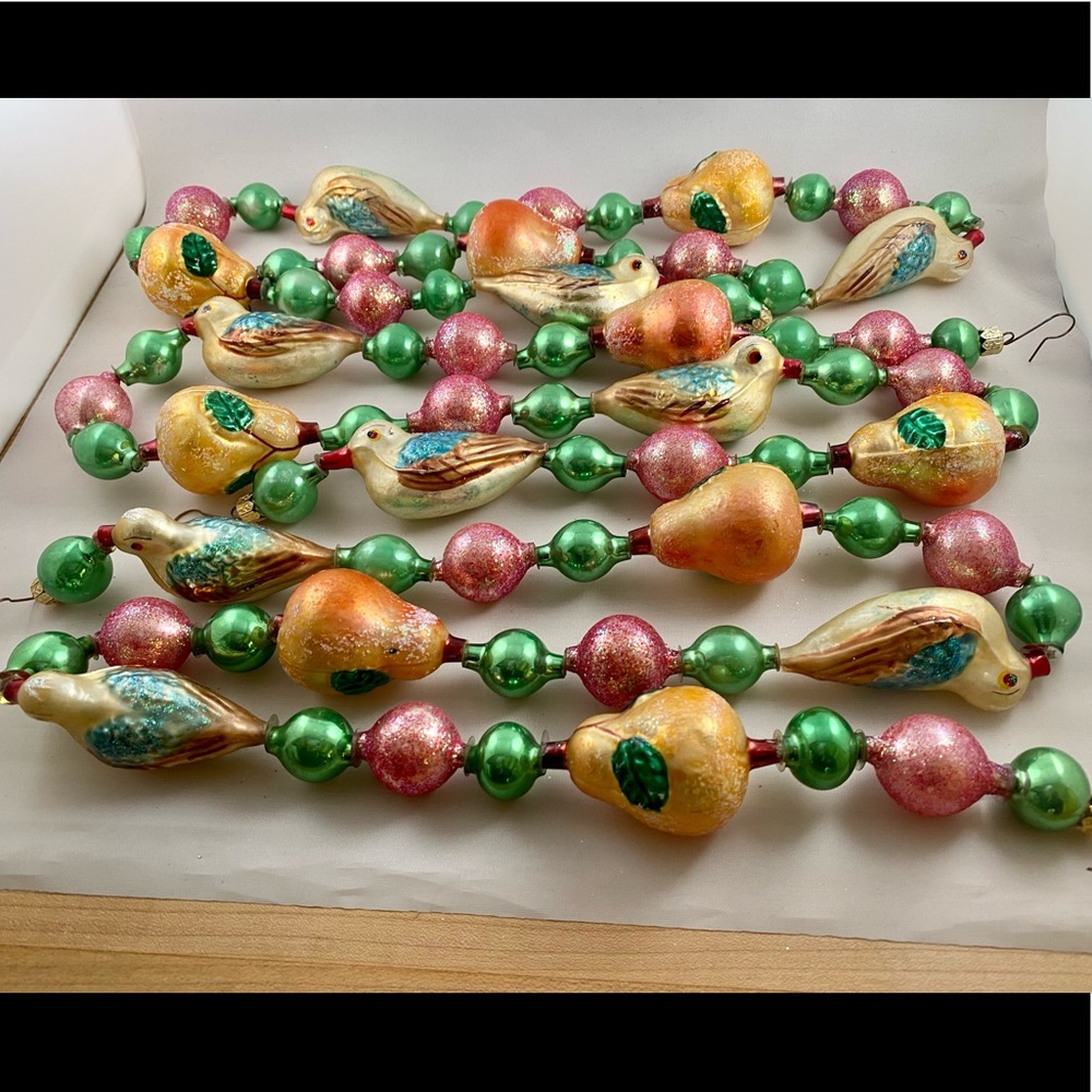 SET OF 3 Radko PARTRIDGE PEAR Tree Garlands 1994 * 9 Feet total